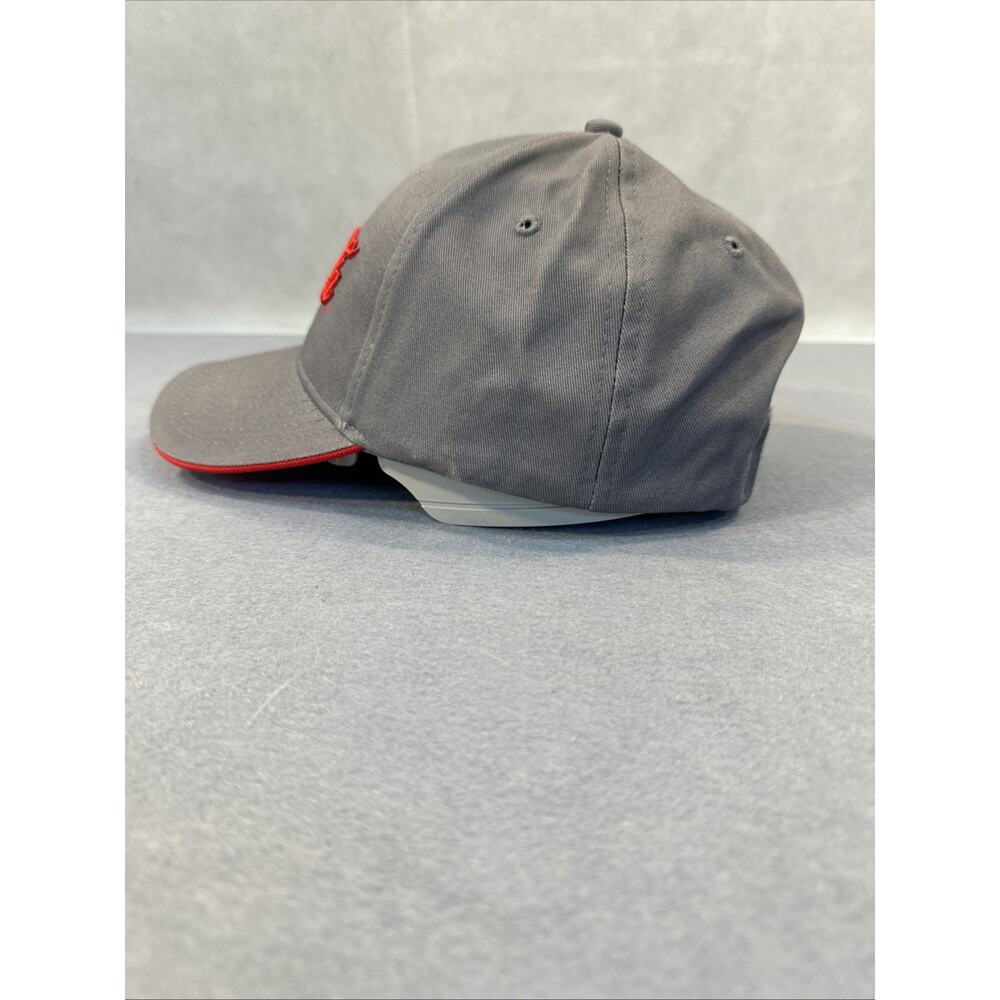 Coca Cola Hat Grey w/ Red Edge Brim & Script Logo Adjustable Hook & Loop - Picture 2 of 6